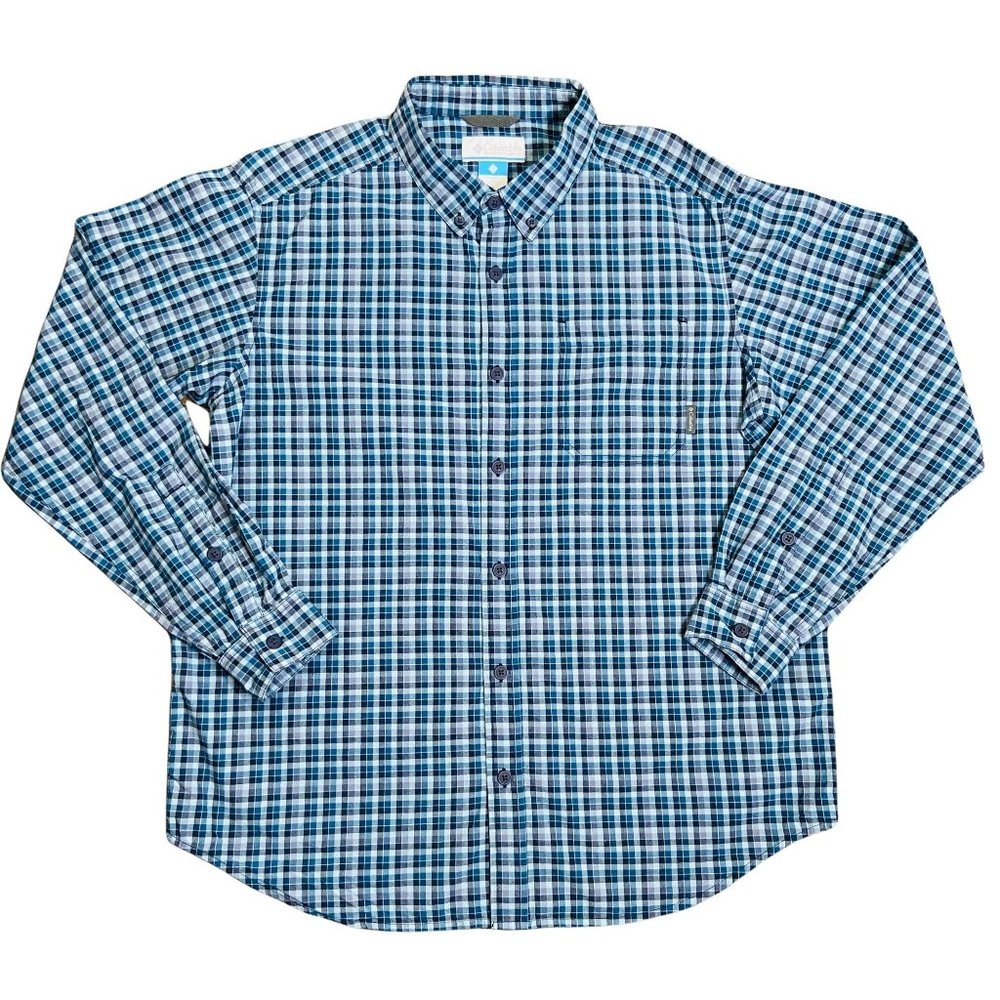 Columbia‎ Sportswear Mens Sz L Plaid Button Down Shirt Preppy Classic Outdoor